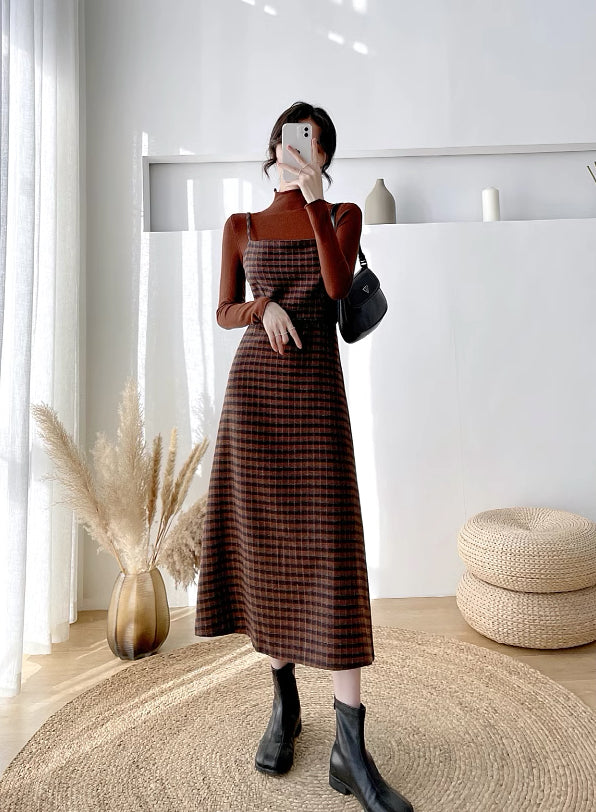 Cardamom Plaid Cami Midi Dress Maxct