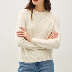 Maxct &Be Cool Heathered Round Neck Long Sleeve Sweater