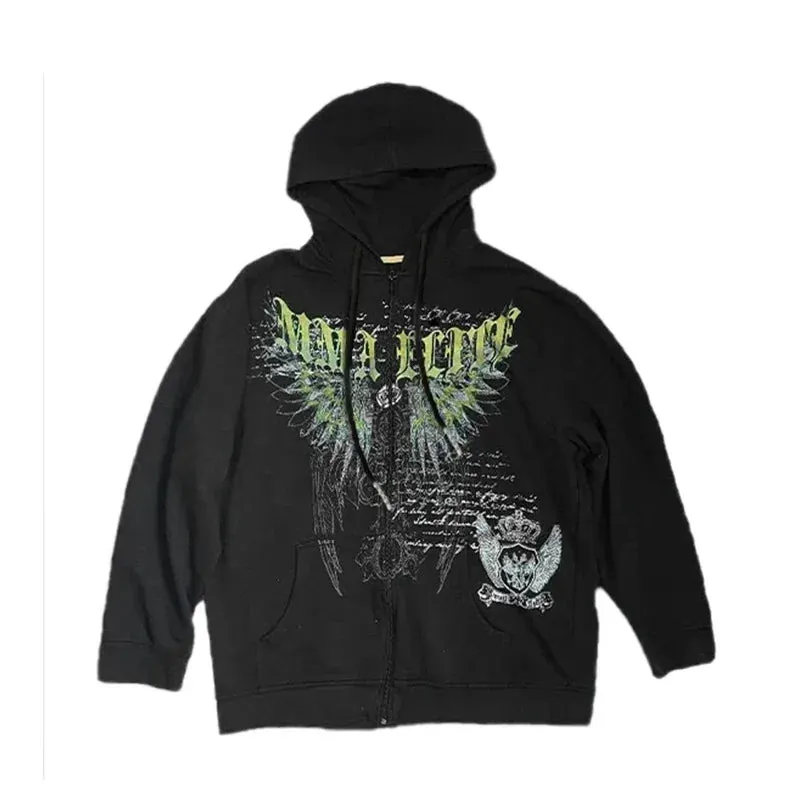 Maxct Woman Hoodie Y2k Kawaii Harajuku Sweatshirt Manga Streetwear Hoody Female Gothic Goth Grunge for Women Korean Kpop Top Versatile