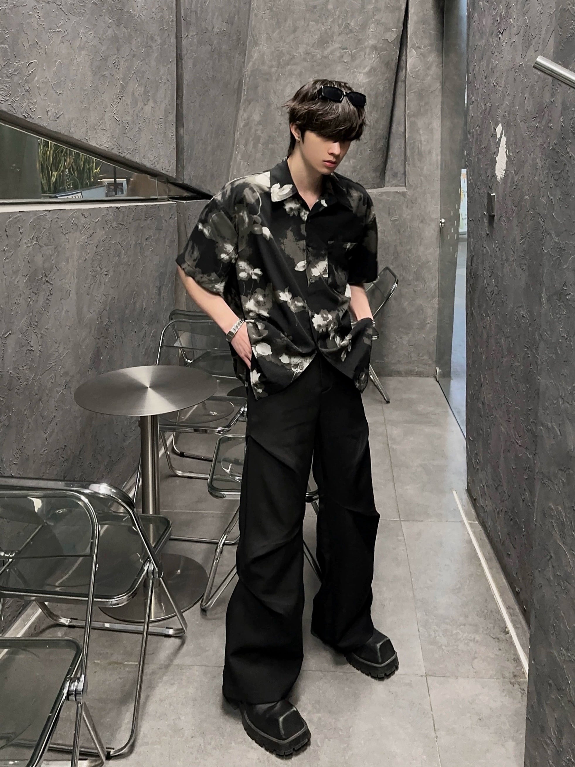JM Short Sleeve Floral Shirt Maxct