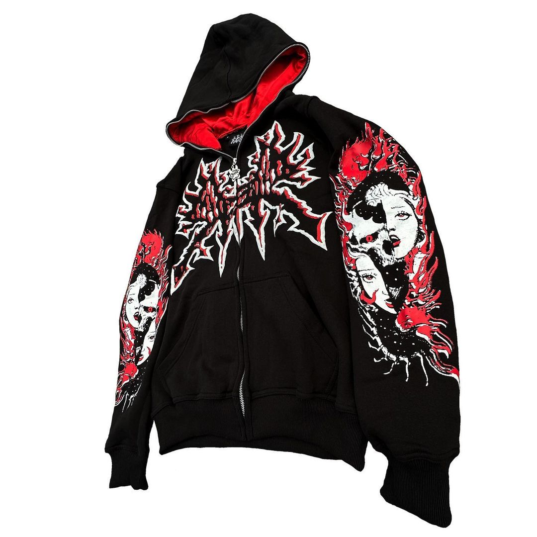 Y2K Women's Men's Hoodies Clothing Long Sleeve Pullover Zip Sweatshirt Streewear Oversize Halloween tops Hooded Shirt anime kpop