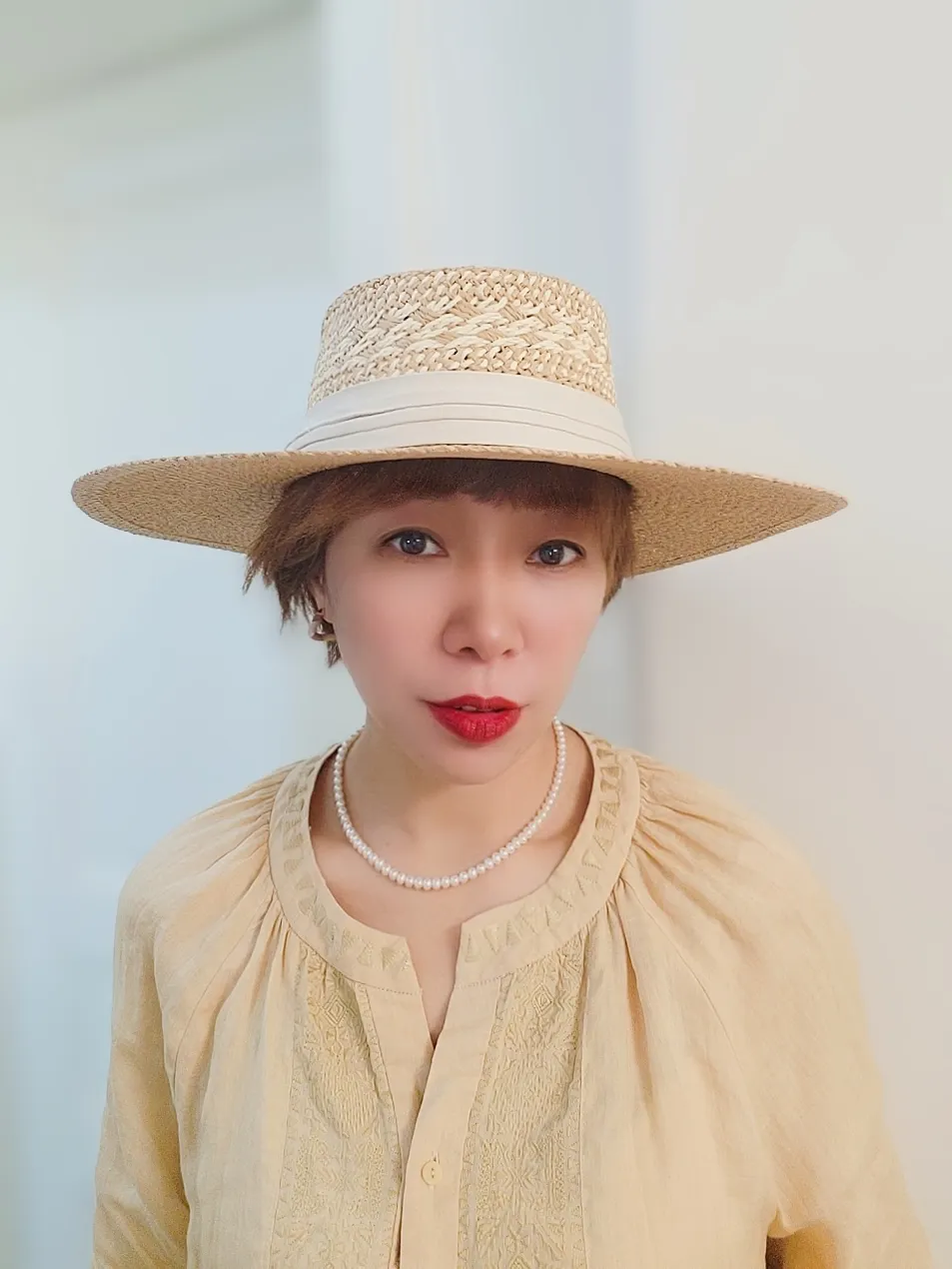 Straw Hat Japanese Style Black Brown Panama Women's Beach Big Brim