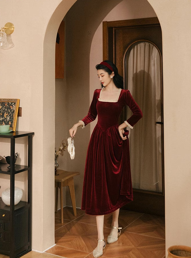 Velvet Princess Midi Dress Maxct
