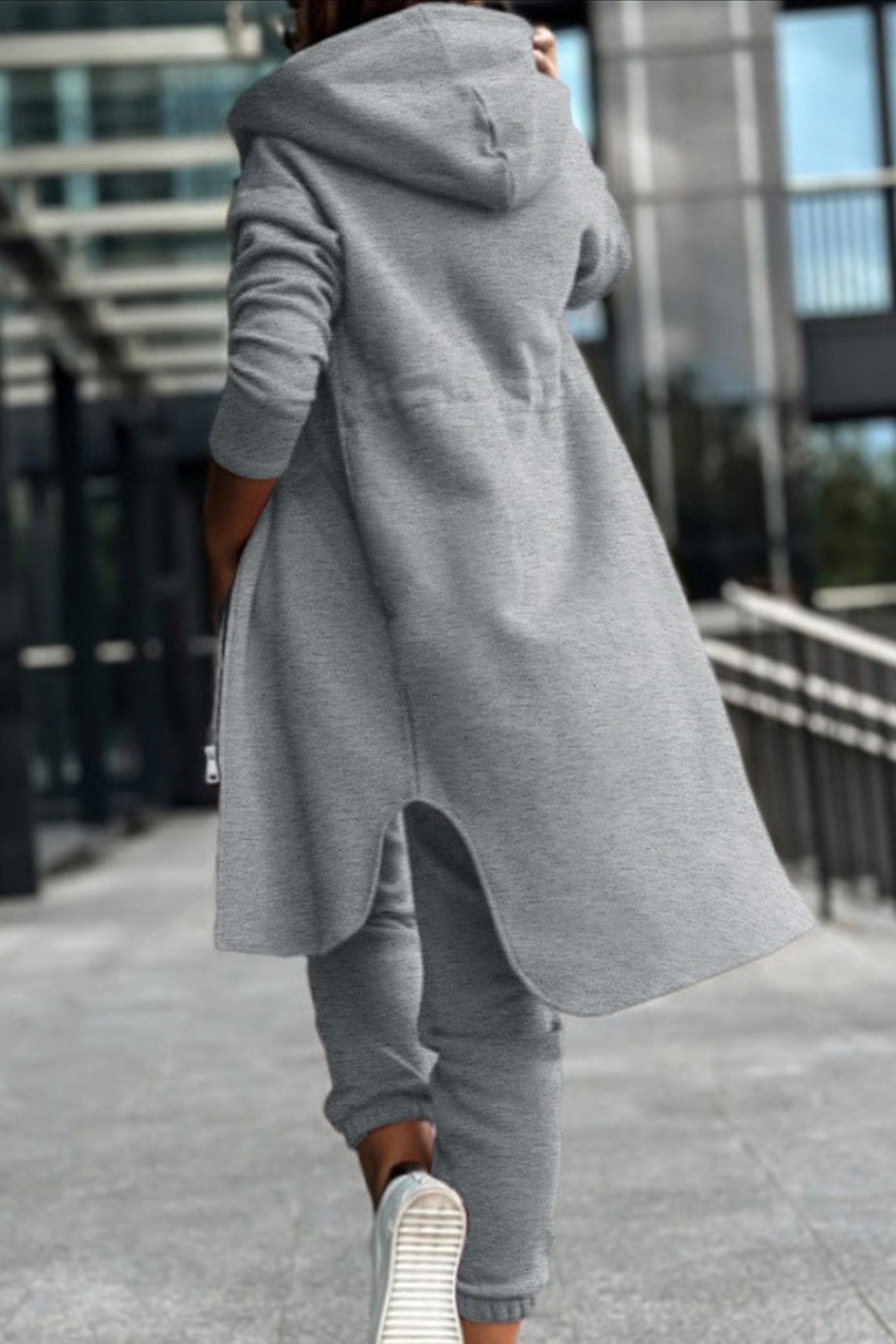 Maxct Elastic Waist Mid-length Hoodie Pants Set