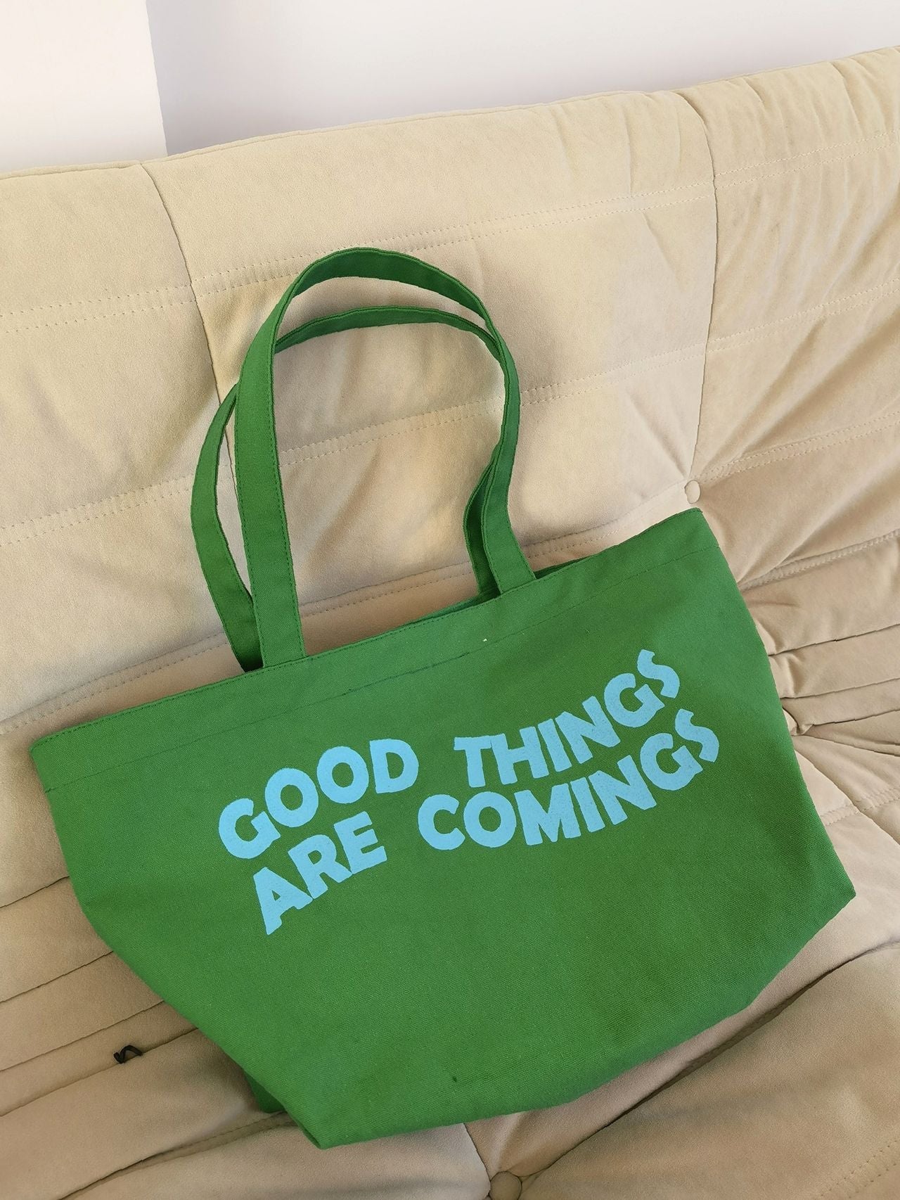 Maxct - Slogan Graphic Large Capacity Shopper Bag  - Women Tote Bags