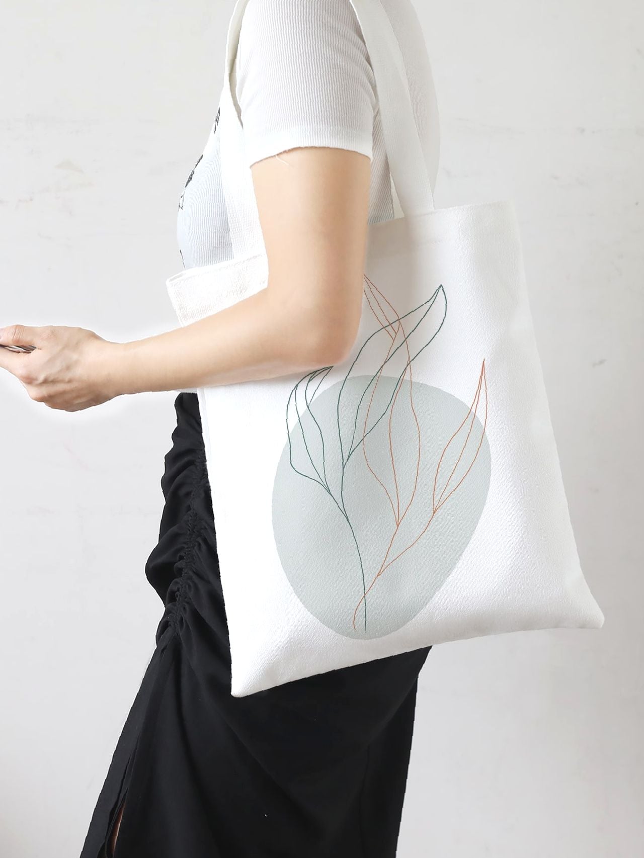 Maxct - Leaf Print Shopper Bag  - Women Tote Bags