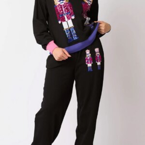 Maxct Sequin Soldier Graphic Sweatshirt Set
