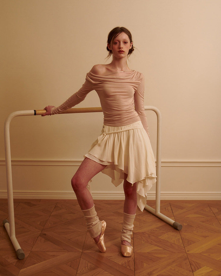 Balletcore Asymmetrical Mid Skirt Maxct