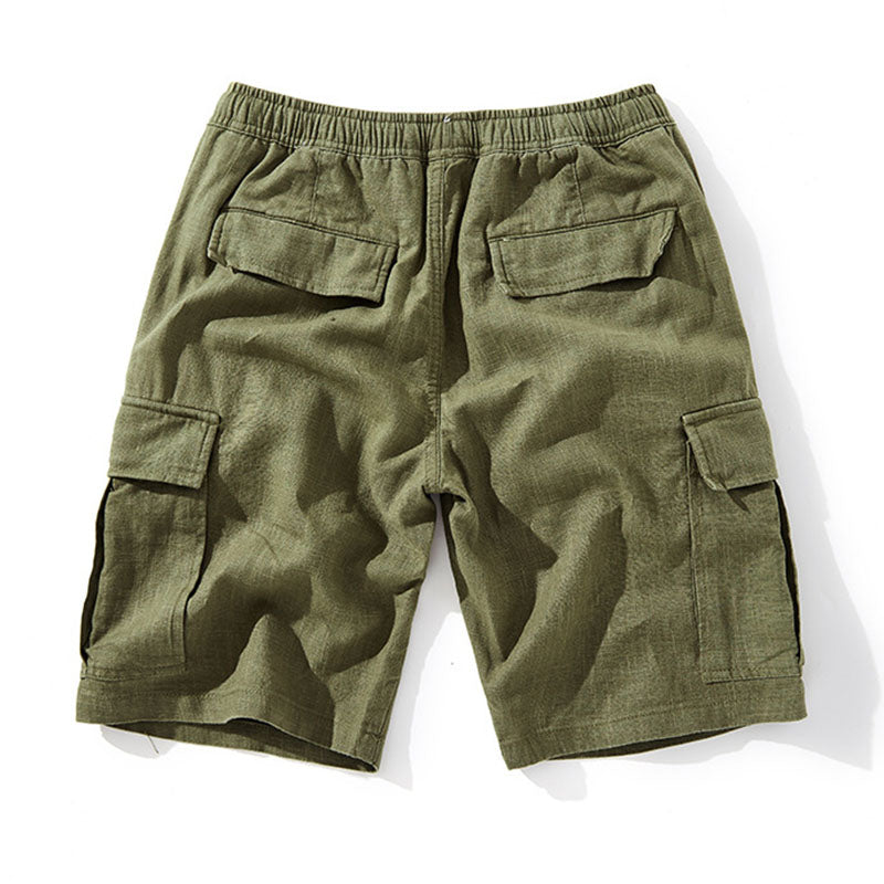 Maxct Summer Retro Cotton Linen Breathable Soft Shorts