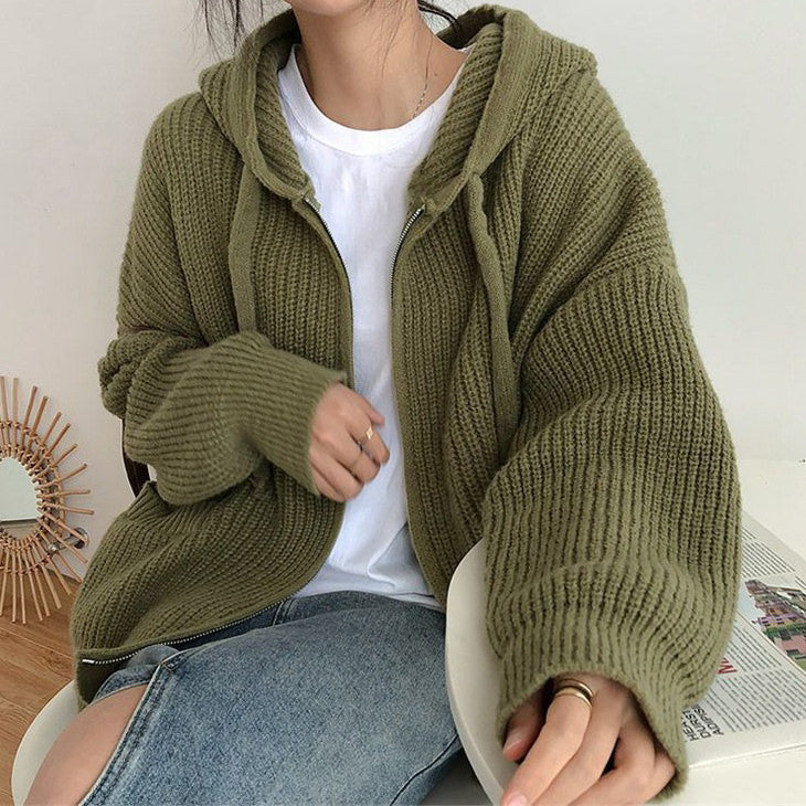 Hygge Knit Zip Up Hoodie Maxct