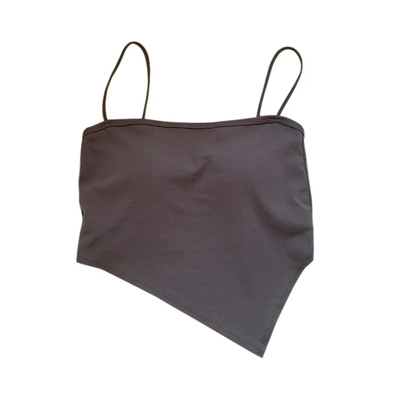 Maxct Camisoles for Women Solid Color Padded Base Shirt Sexy T Shirt Sleeveless Tank Top Pullover Crop Top