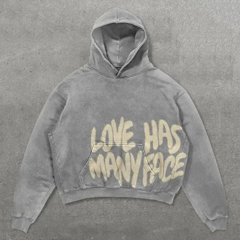 Gothic Oversized Black Graphic Hoodie for Women Maxct