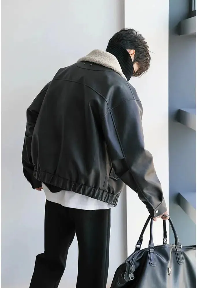 Maxct Fur Collar Leather Jacket