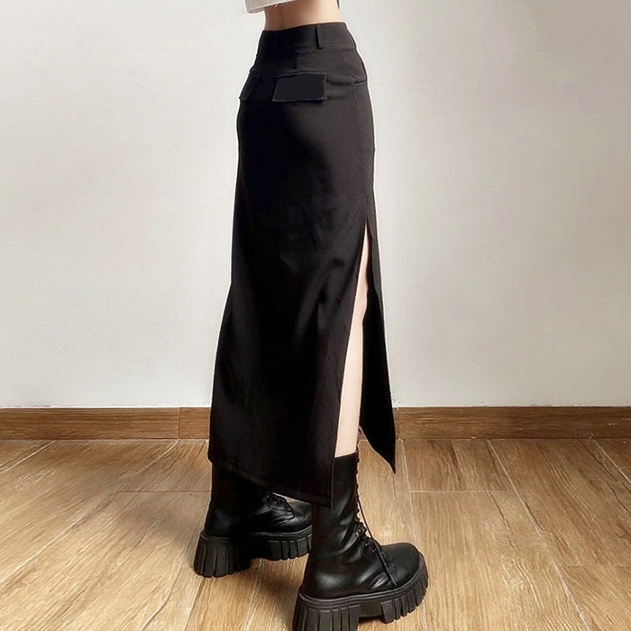 Dark Grunge Aesthetic Long Skirt Maxct
