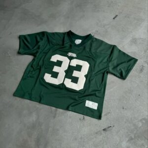 Maxct Summer Trendy Street Retro Hip-hop Jersey Football Clothes Couple Short-sleeved T-shirt Y2K Trend Splicing Number 33 Tops