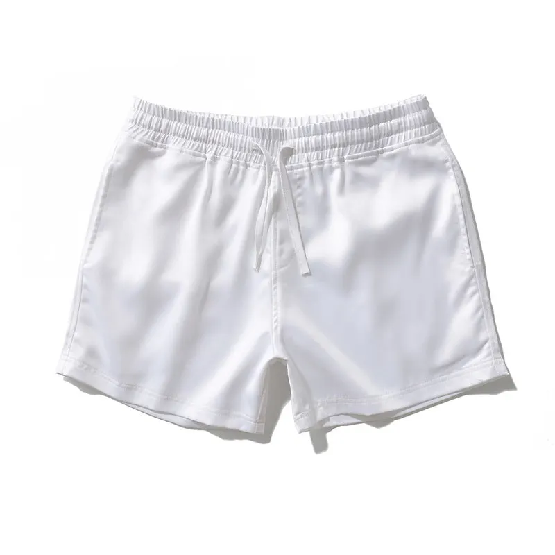 Maxct Solid Color Casual Beach Shorts