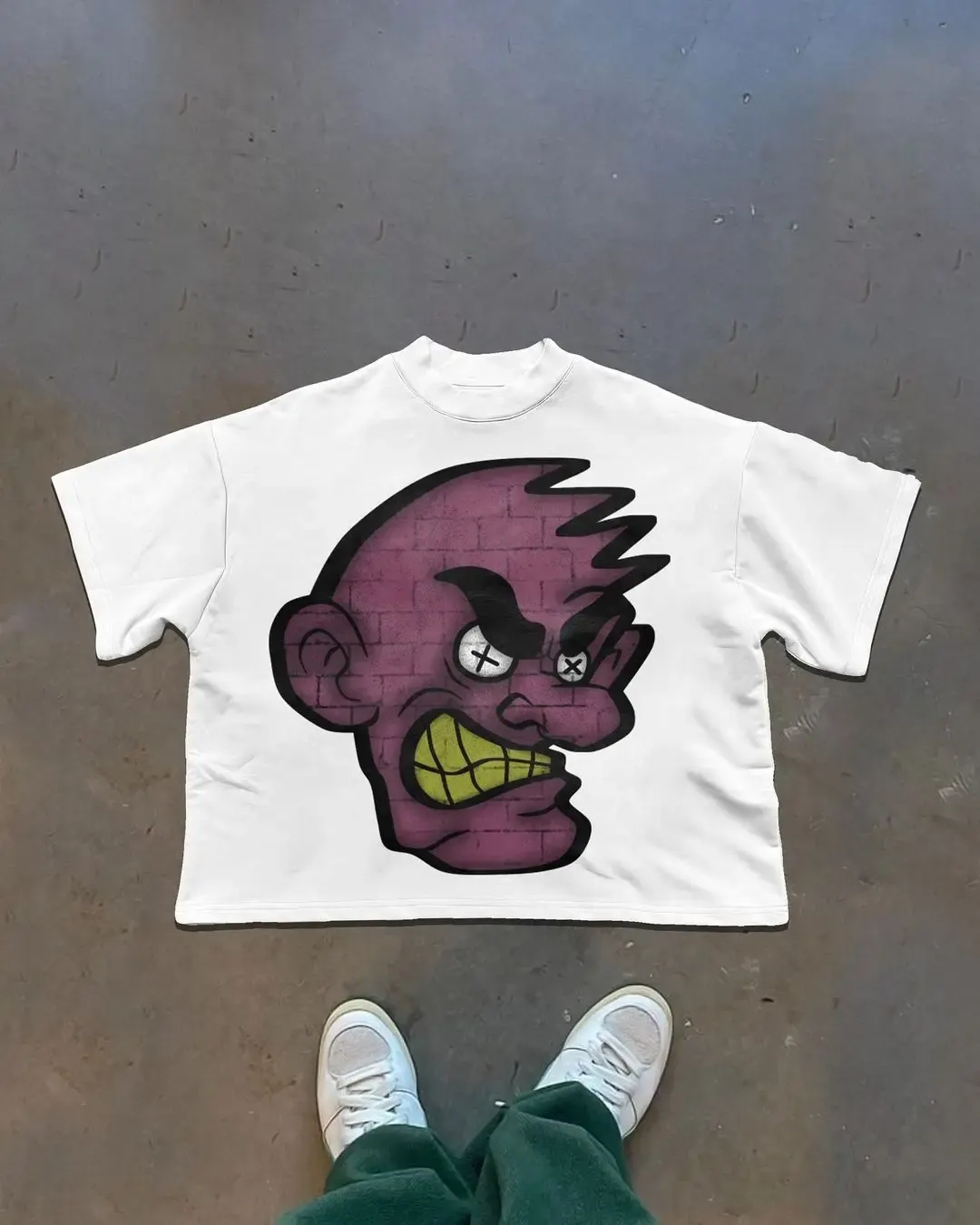 New Retro Men Comic Print Round Neck Cotton Large T-shirt Instagram Fashion Men and Women Harajuku Top graphic t shirts
