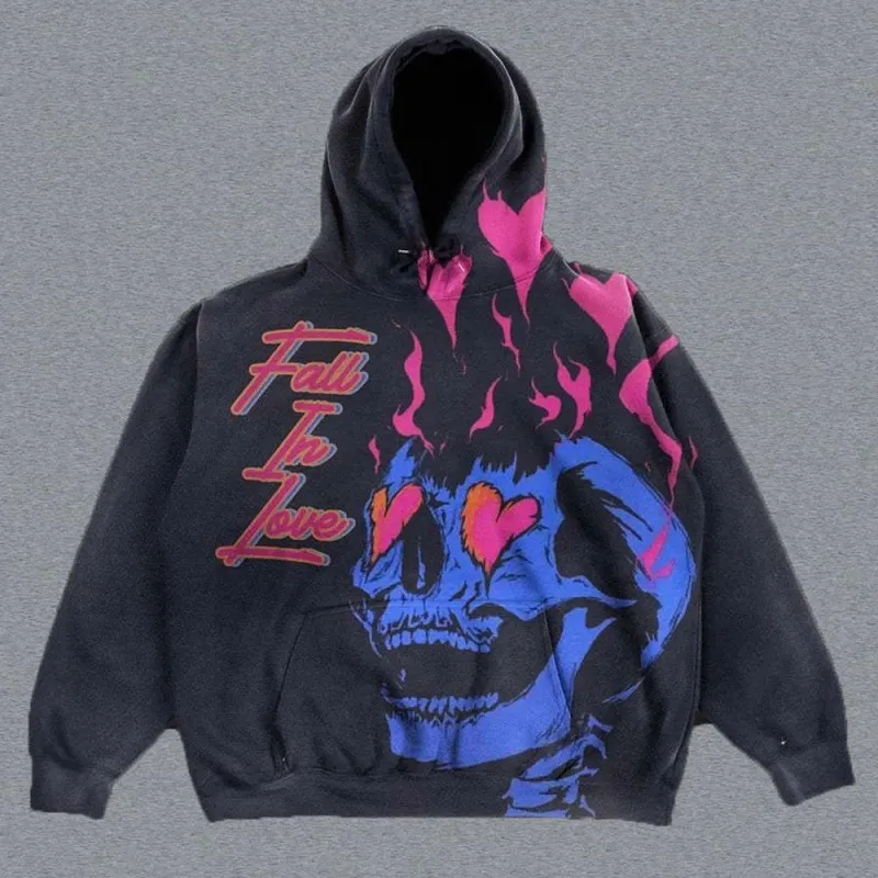 Maxct Halloween New Women's Street Fashion Harajuku Style Casual Versatile 3D Printed Pullover Hooded Sweater