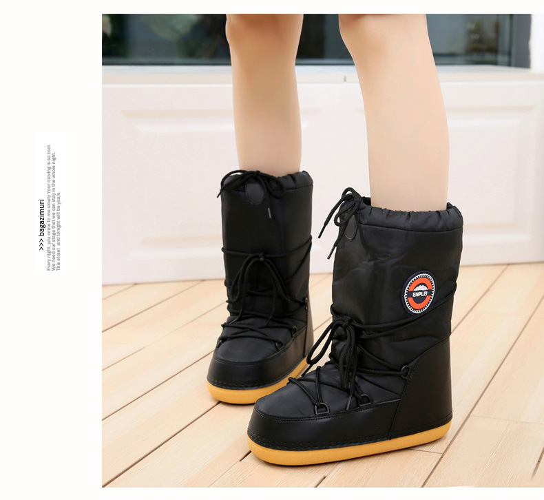 Winter Non-Slip Mid-Calf Slip-on Snow Boots for Women