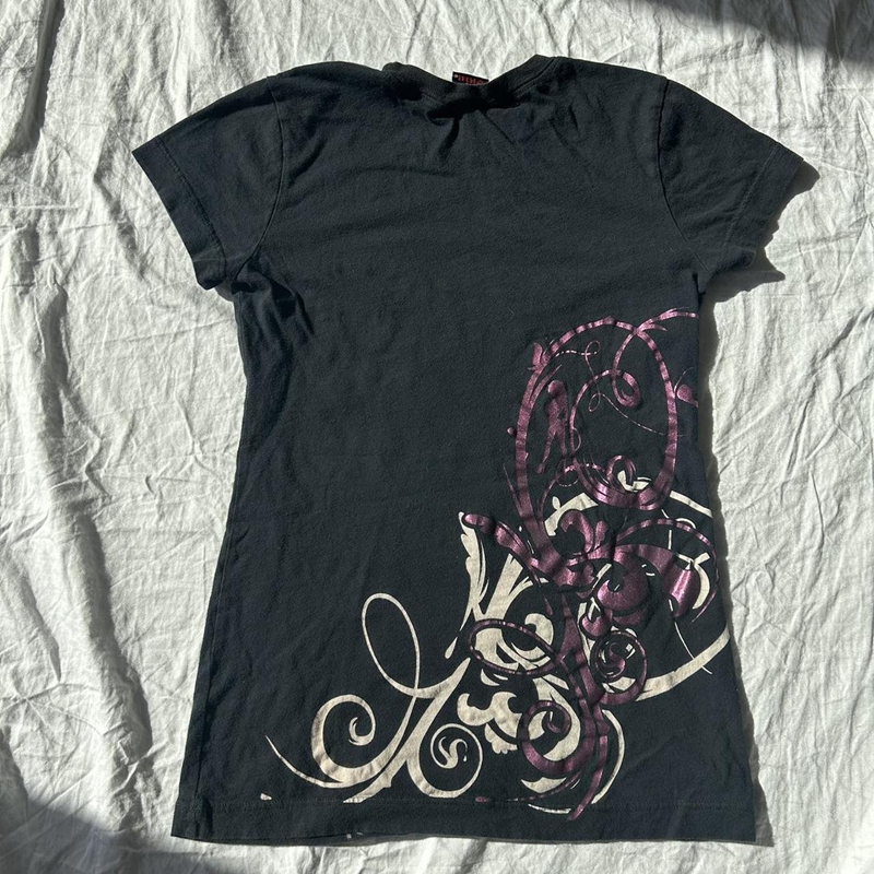 Cyber Grunge E-girl Gothic Crop Tops Women's T-shirt 00s Retro Graphic Print Short Sleeve Tees Harajuku Japanese Y2K Clothes