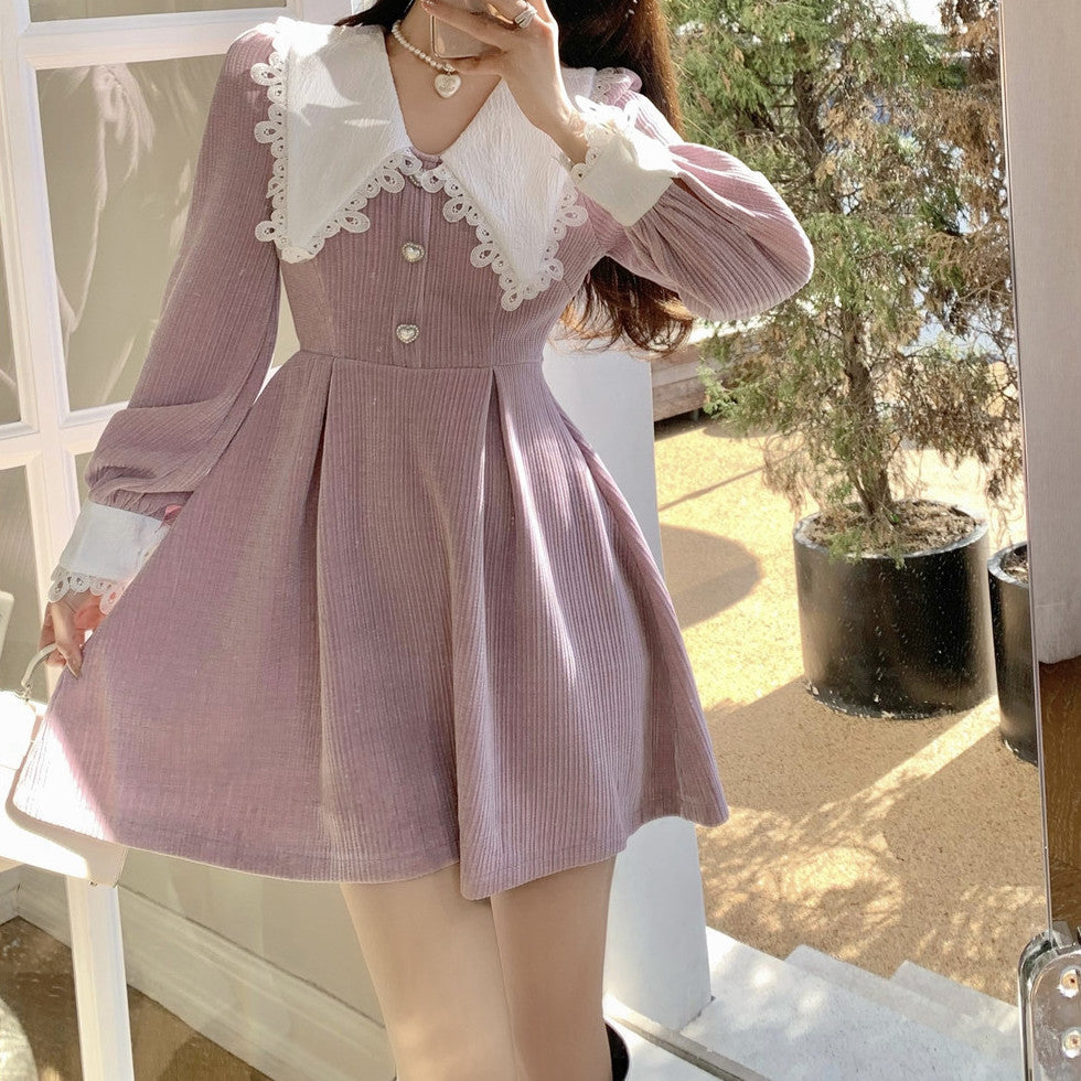 Sweet Love Peter Pan Knit Dress Maxct