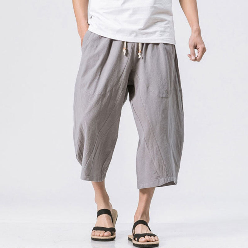 Maxct Cotton Linen Loose Harem Shorts