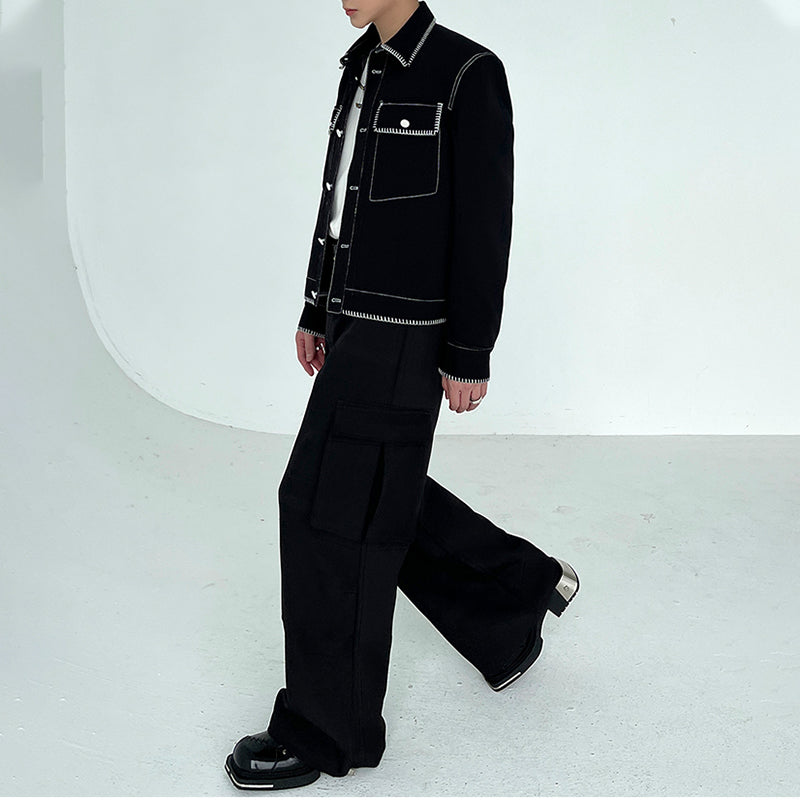 Maxct Topstitched Contrast Design Jackets