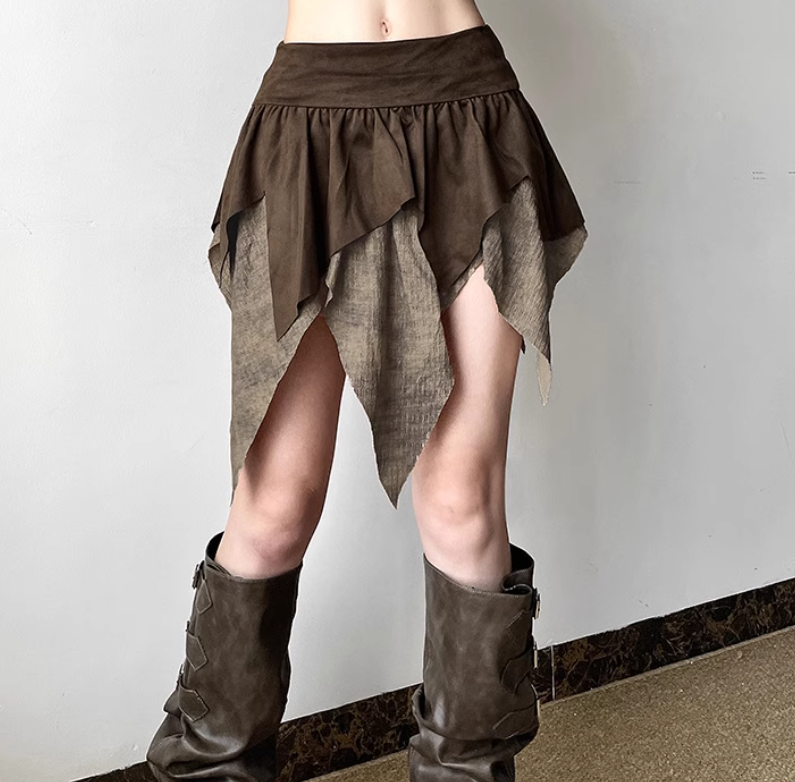 Asymmetric Ruffled Mini Skirt Maxct