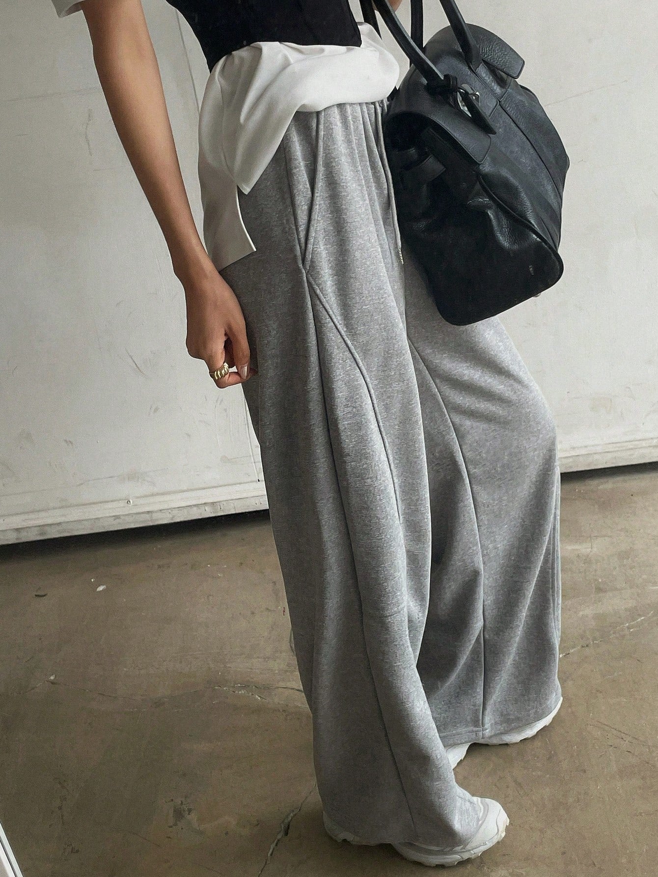 Maxct Women's Fashionable Loose Casual Sports Pants With Elastic Waist
