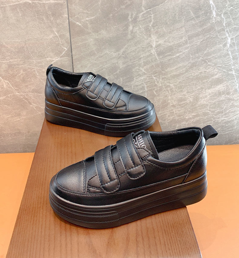 Women's 5cm Leather Wedge Sneakers - true deals club