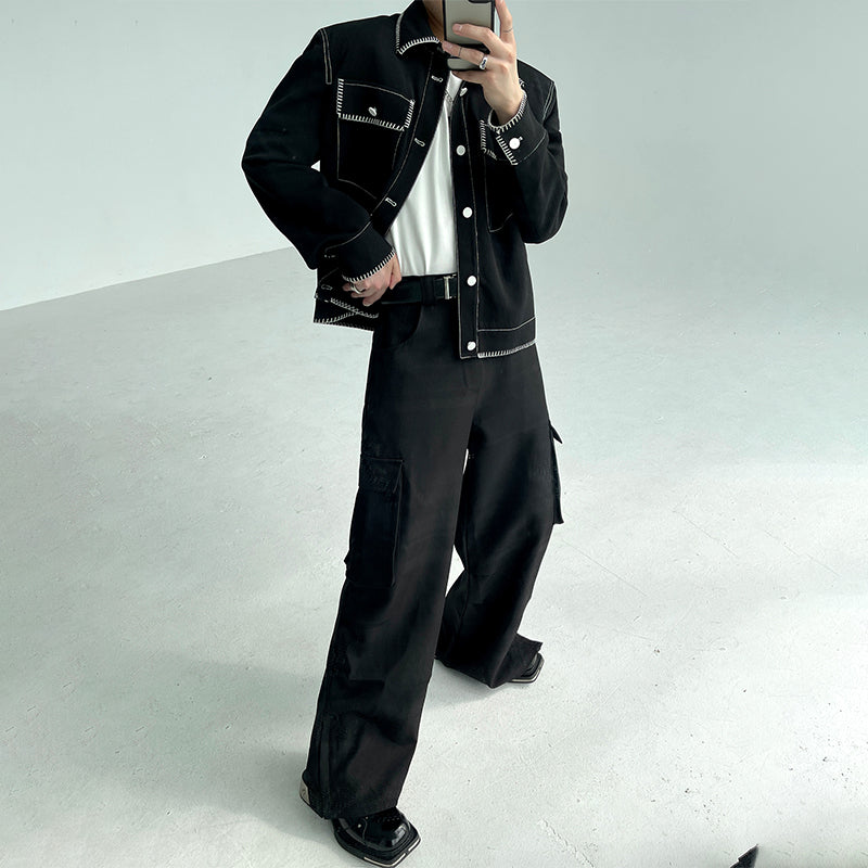 Maxct Topstitched Contrast Design Jackets