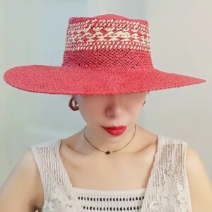 Maxct Straw Hat Japanese Style Black Brown Panama Women's Beach Big Brim