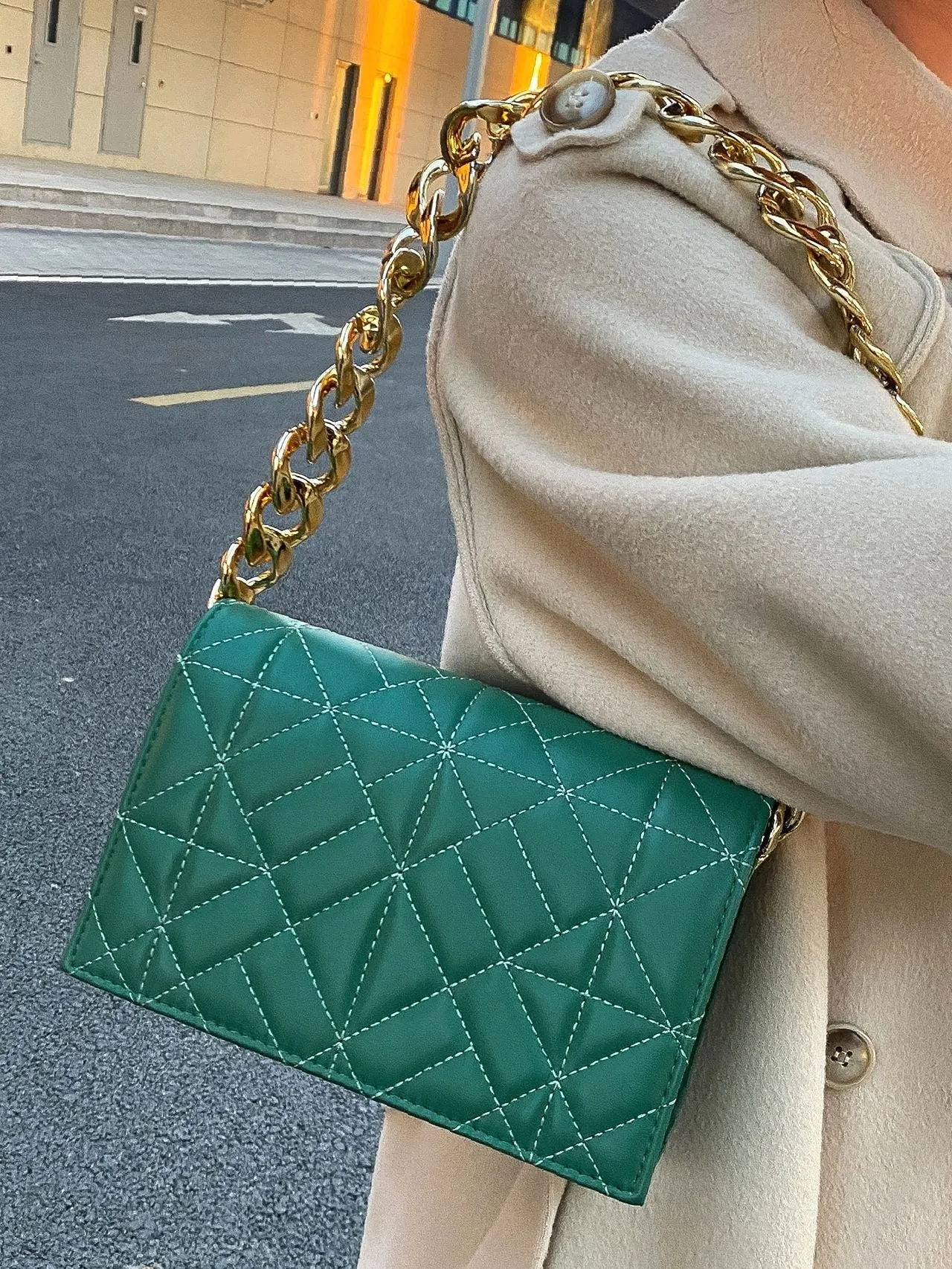 Bag For Love - Quilted Chain Square Bag  - Women Maxct Bags