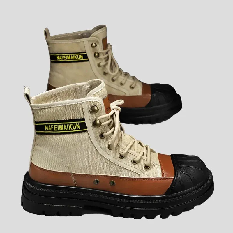 Men's Breathable High-top Boots with Thick Soles Maxct