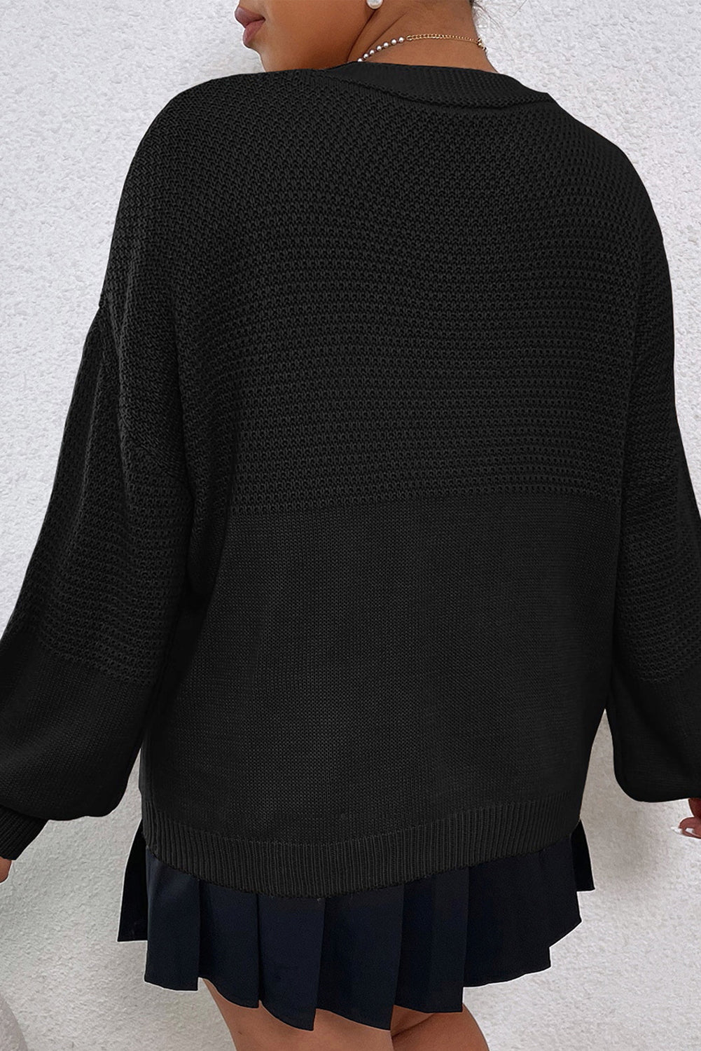 Maxct &Floral Applique Drop Shoulder Open Front Cardigan