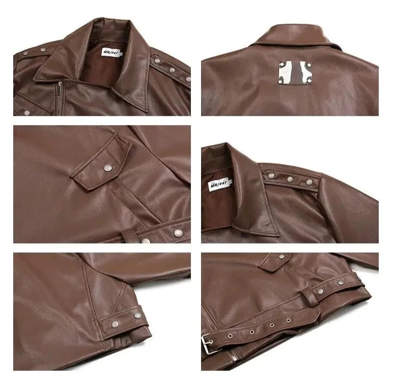 Maxct PU Leather Motorcycle Short Jacket