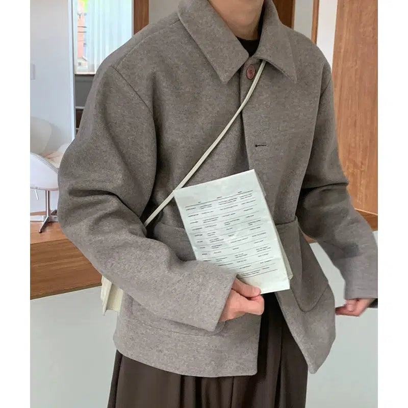Maxct Lapel Wool Jacket with Pockets