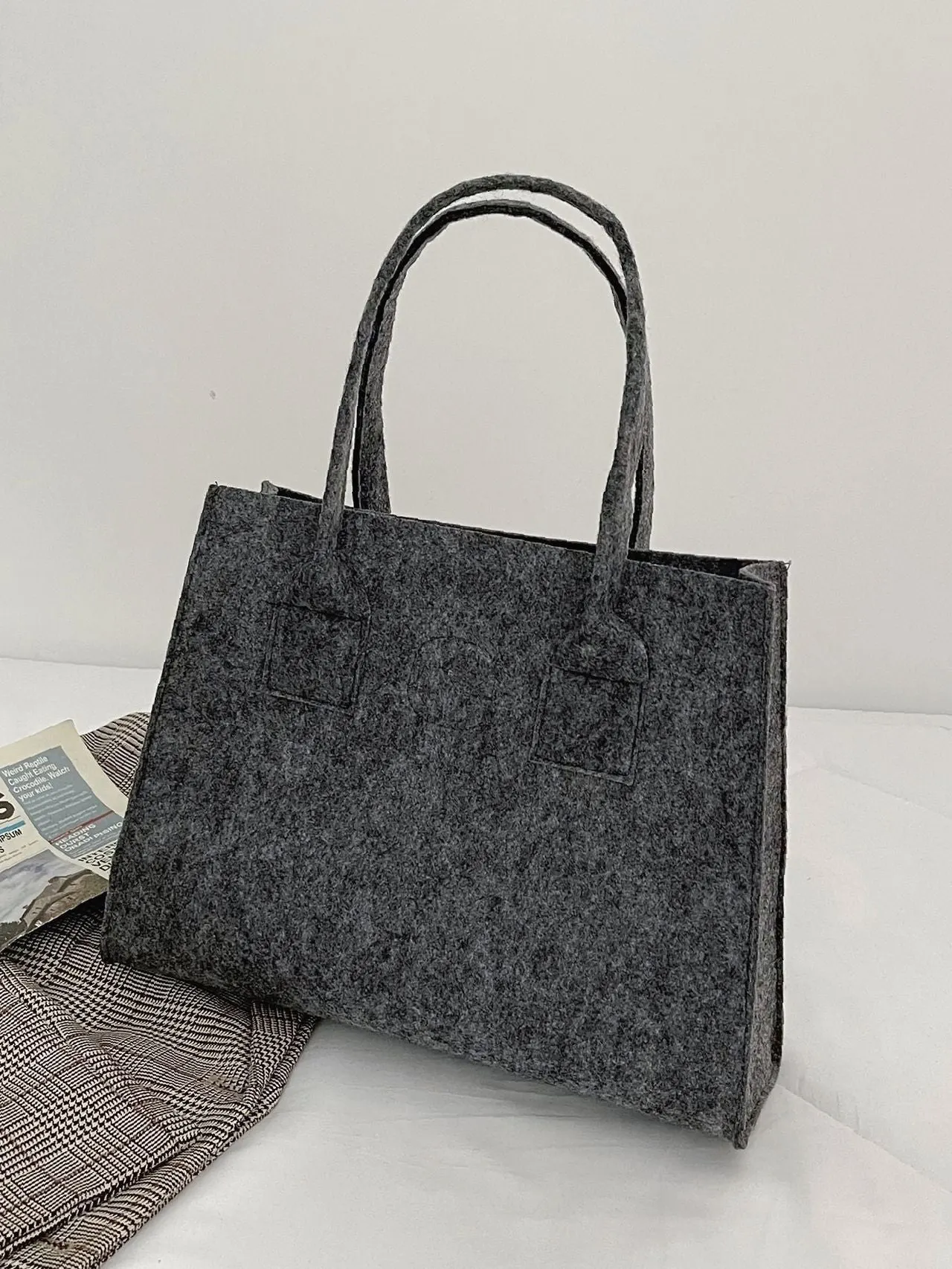 Maxct - Felt Vintage Design Top Handle Bag  - Women Tote Bags