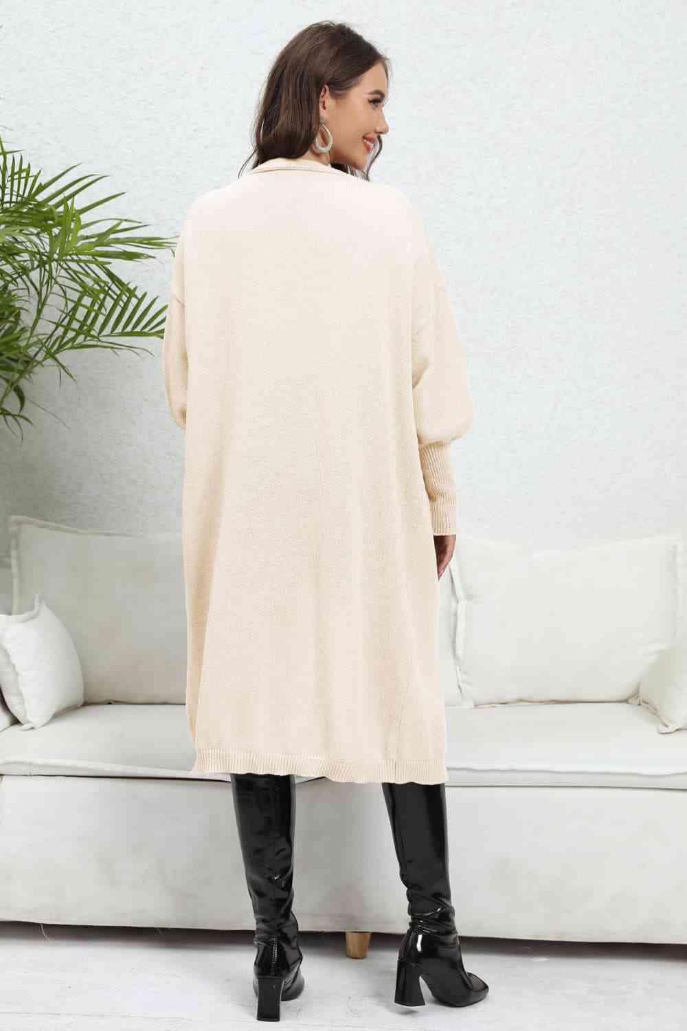 Maxct &Open Front Dropped Shoulder Cardigan