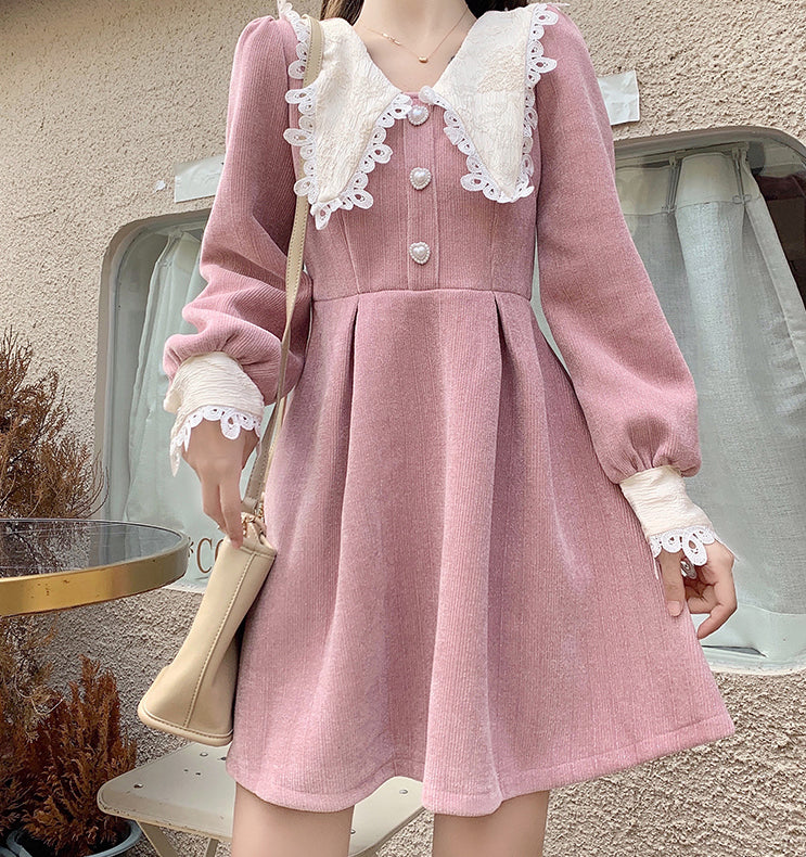 Sweet Love Peter Pan Knit Dress Maxct