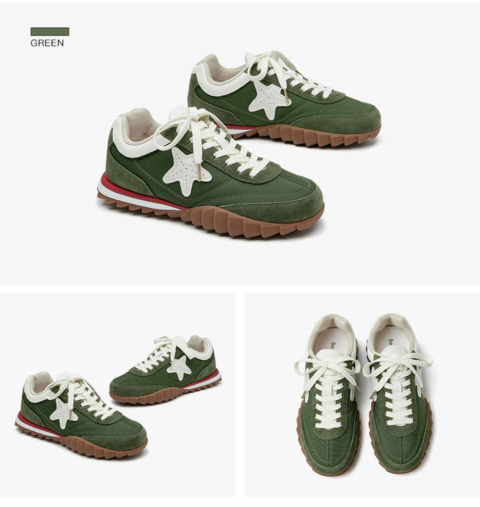 Star Applique Suede Patchwork Women's Casual Sneakers - true deals club