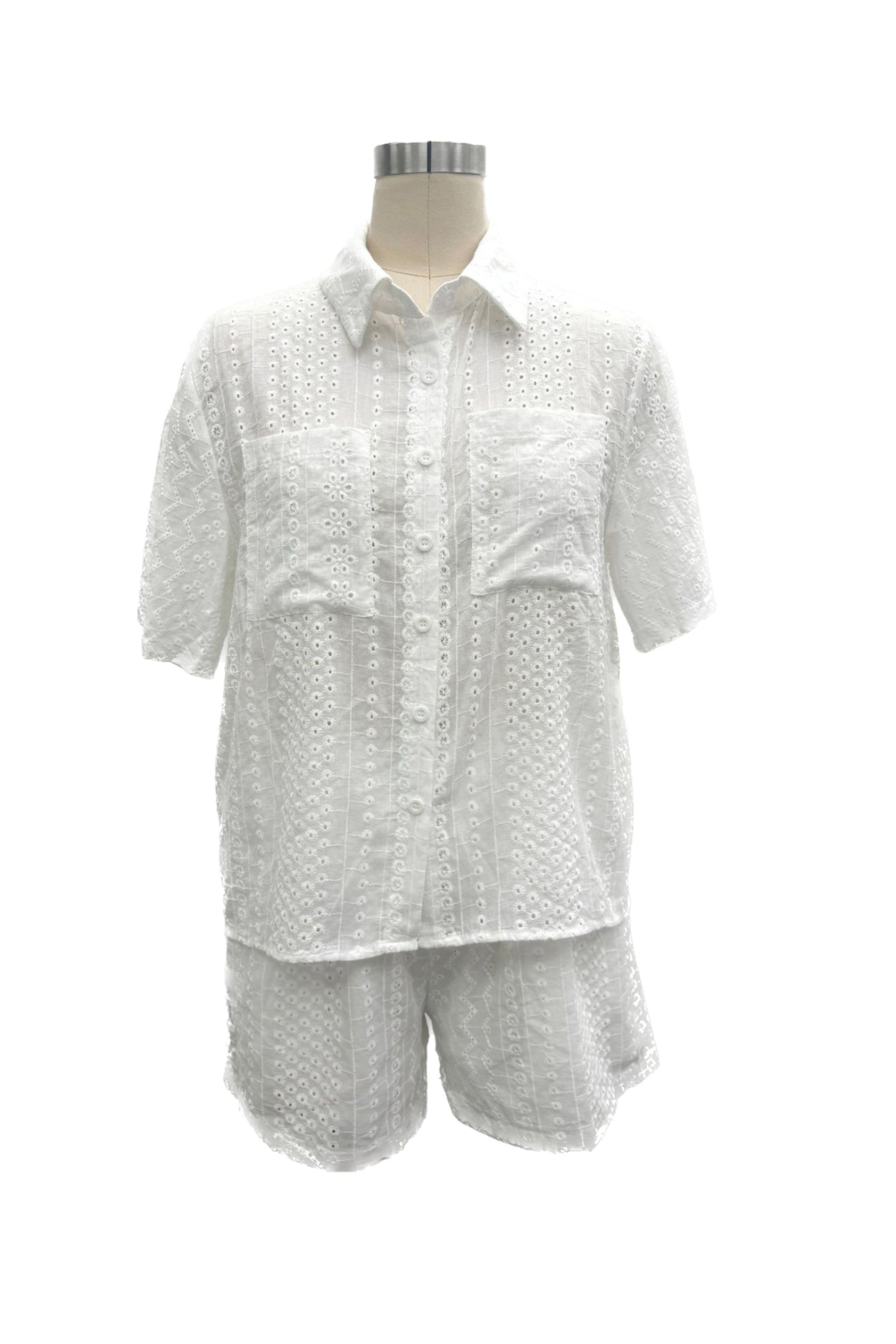 Maxct Jacquard Hollow Out Shirt Suits