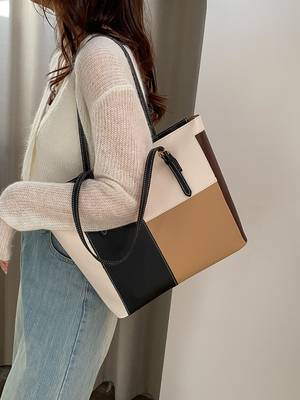 Twilly Scarf Decor Geometric Print Tote Bag - Women Tote Bags