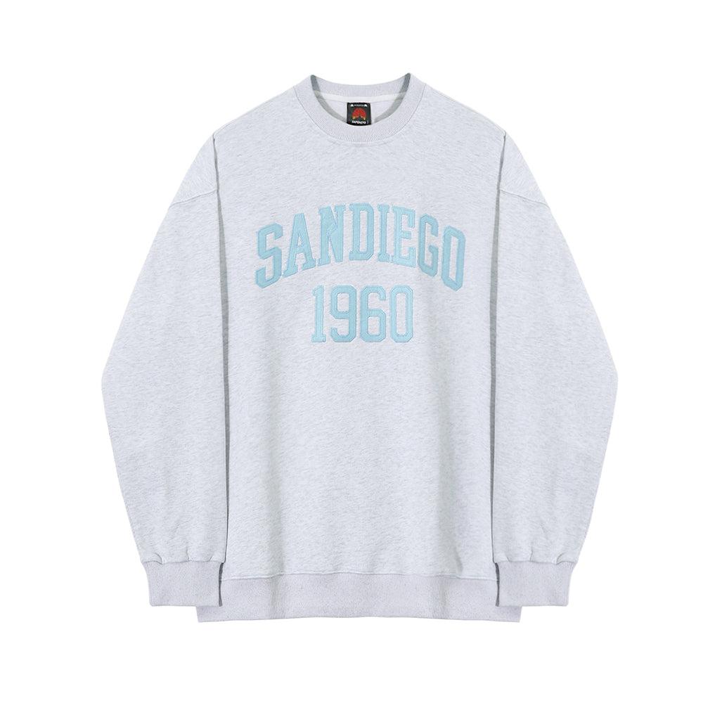 Maxct 6828 Gray Lettered Embroidered Pullover Sweater