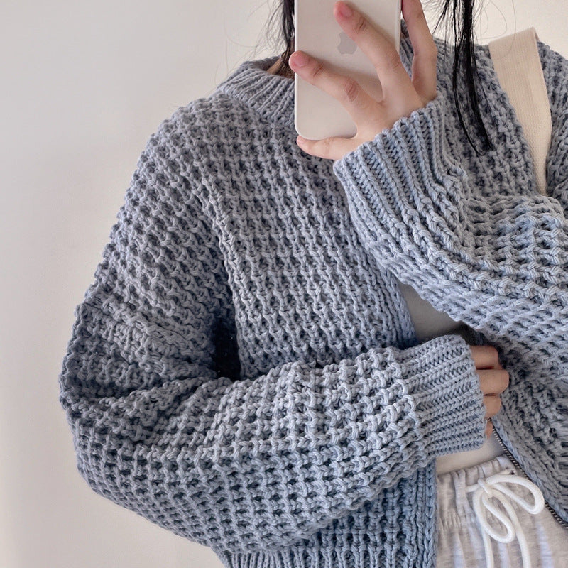 Maxct Vintage Round Neck Zip Up Cardigan - Image 8