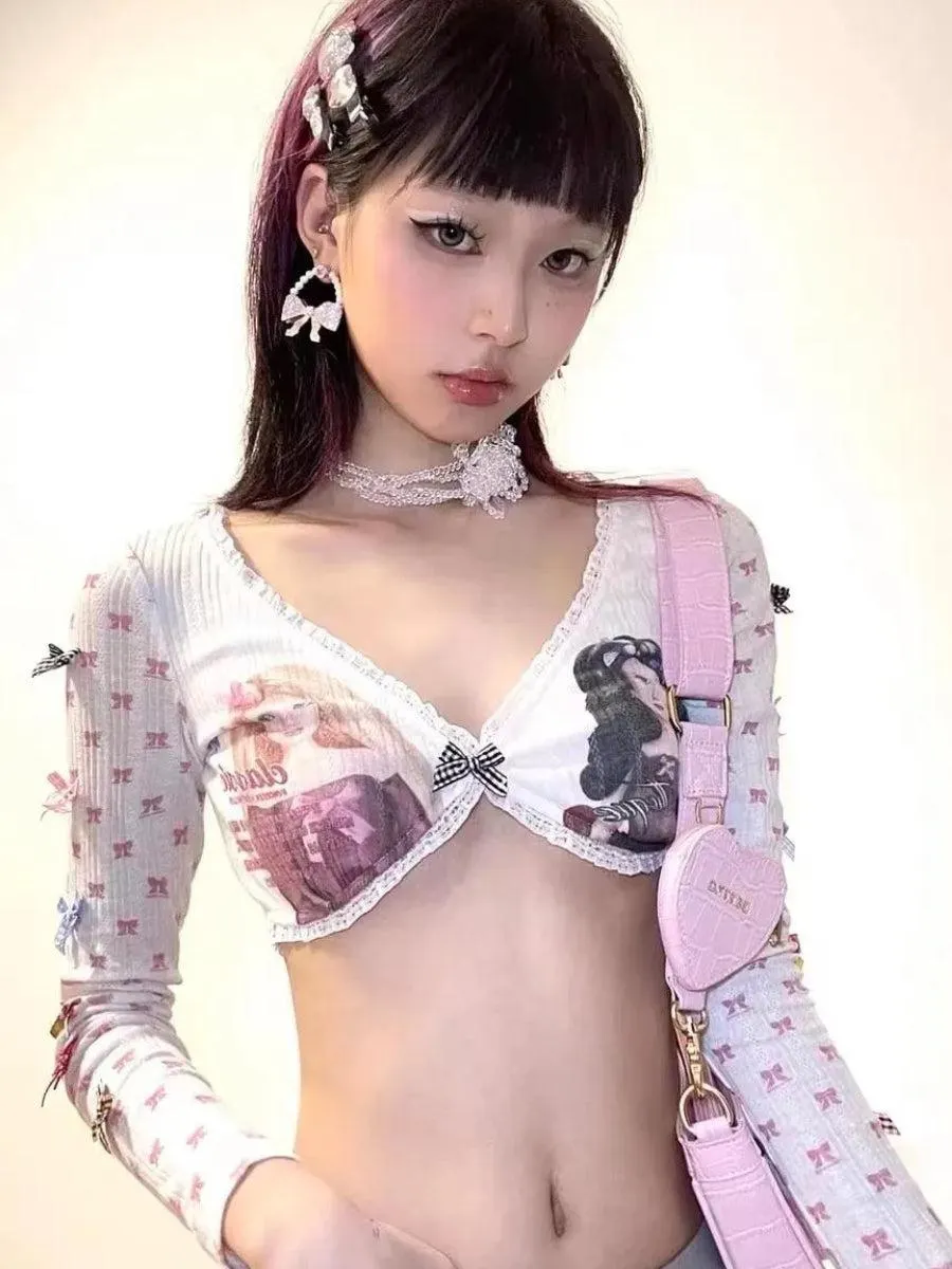 Maxct &Y2K Coquette Barbie Crop Top