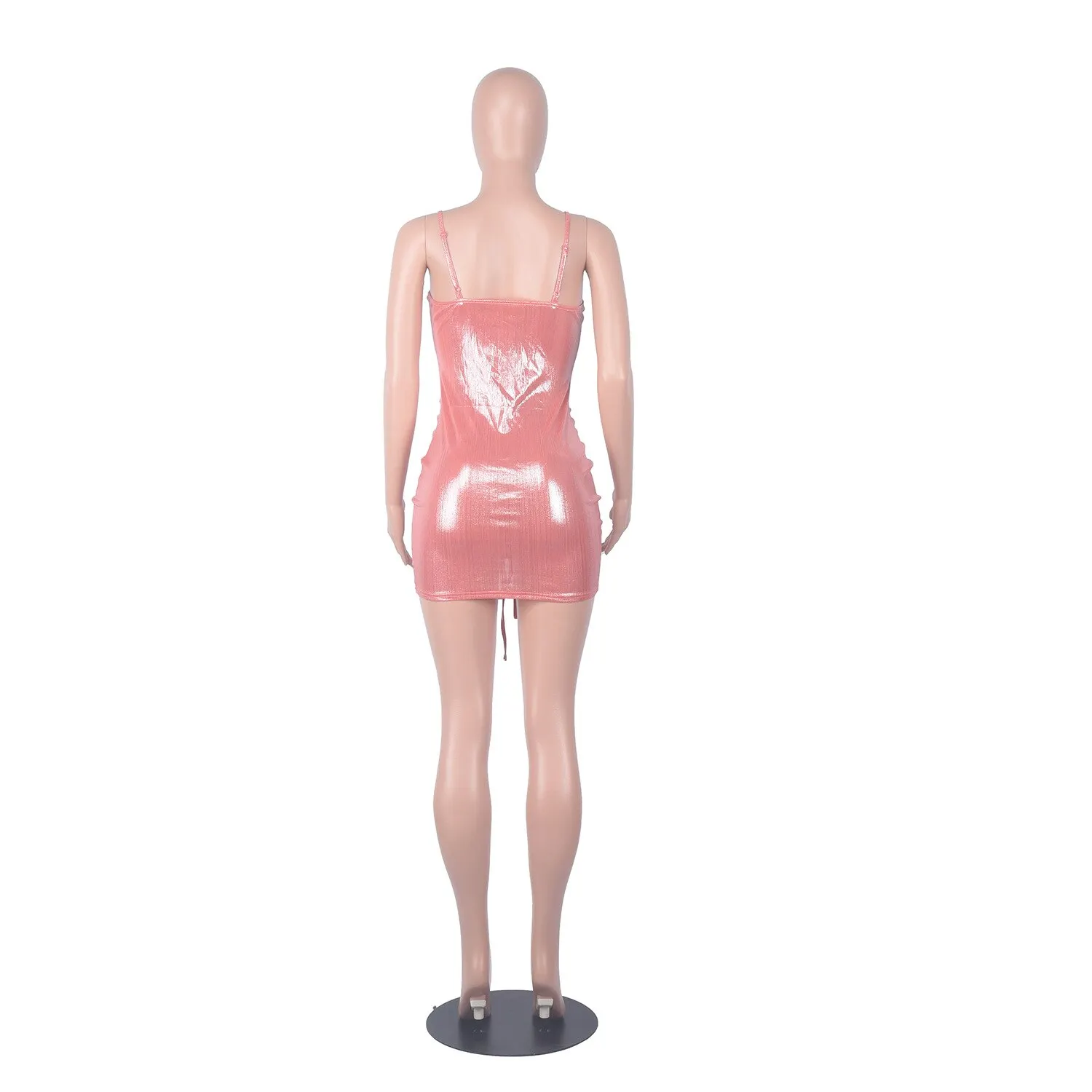 Parity Drawstring Bodycon Mini Dress Sexy Young Little Chap Spaghetti Strap Sweet High Waist Vestidos For Female Summer