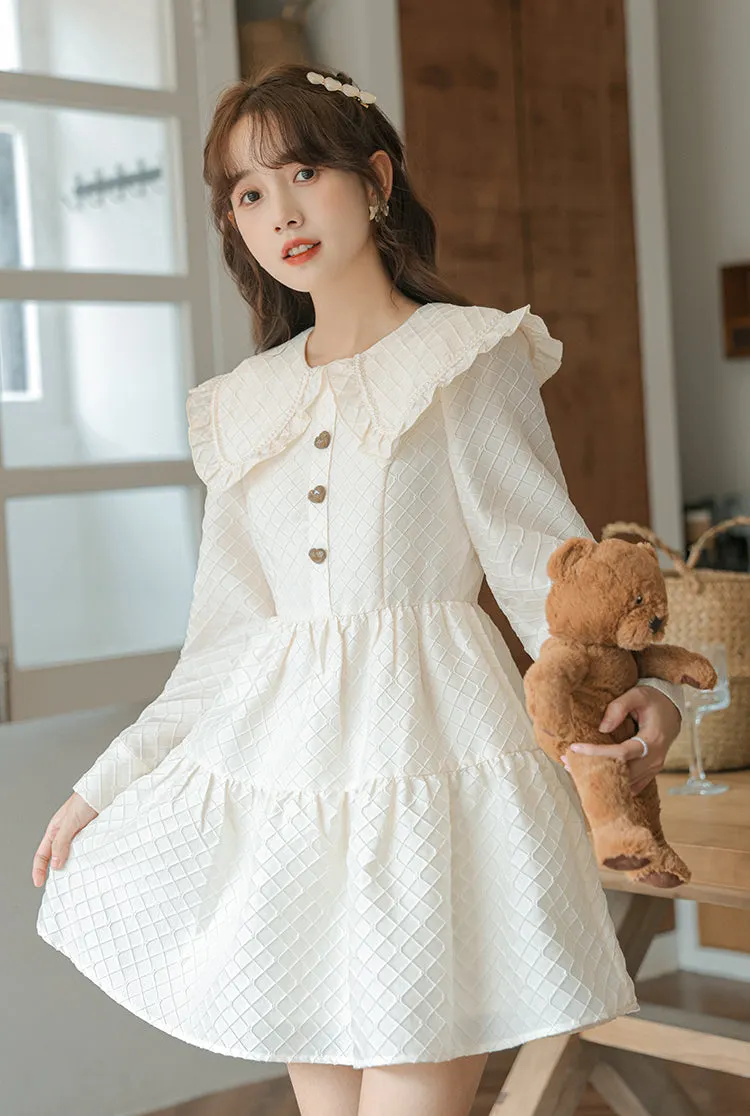 Jacquard Peter Pan Babydoll Tiered Mini Dress Maxct