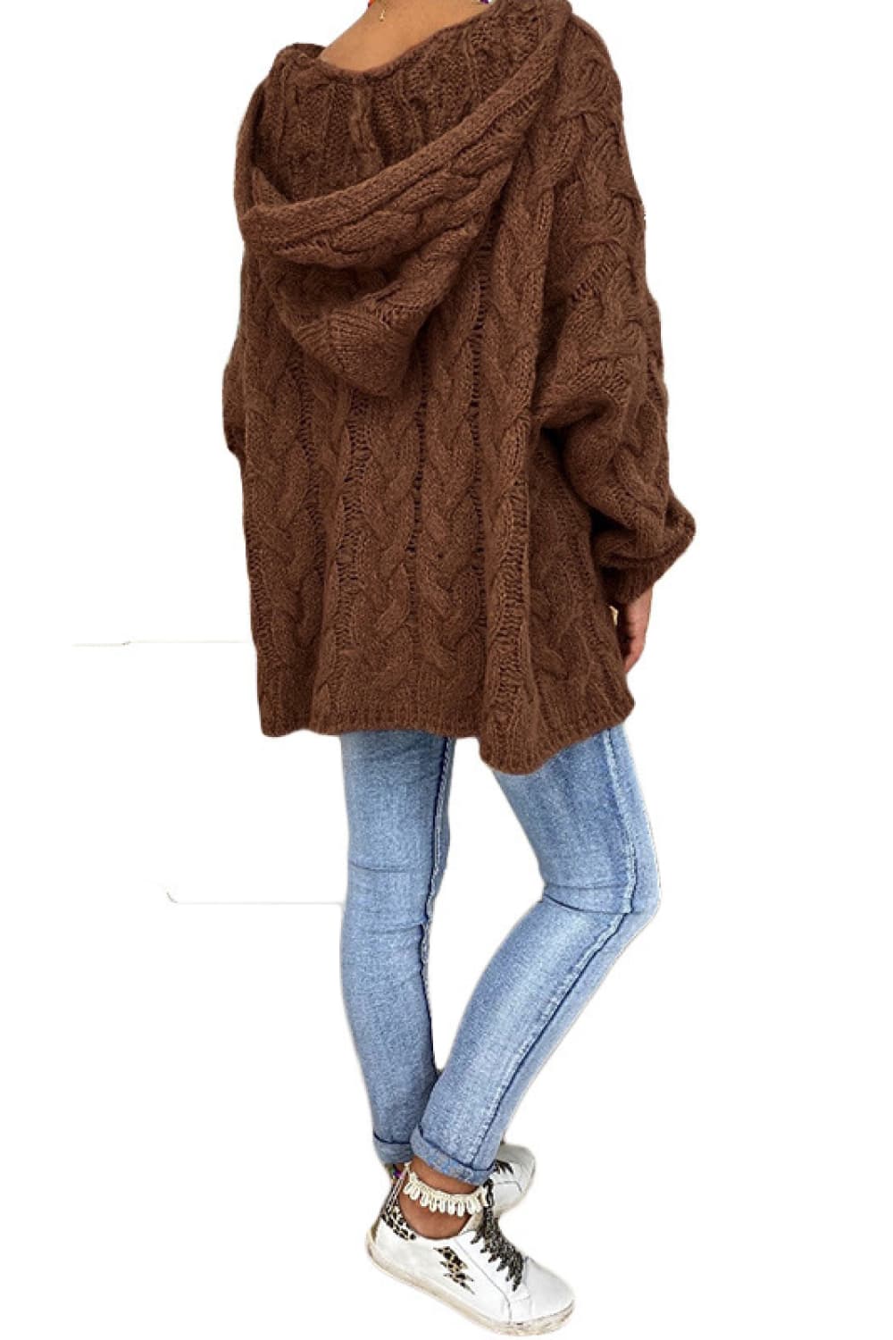 Cable-Knit Hooded Sweater - Image 2