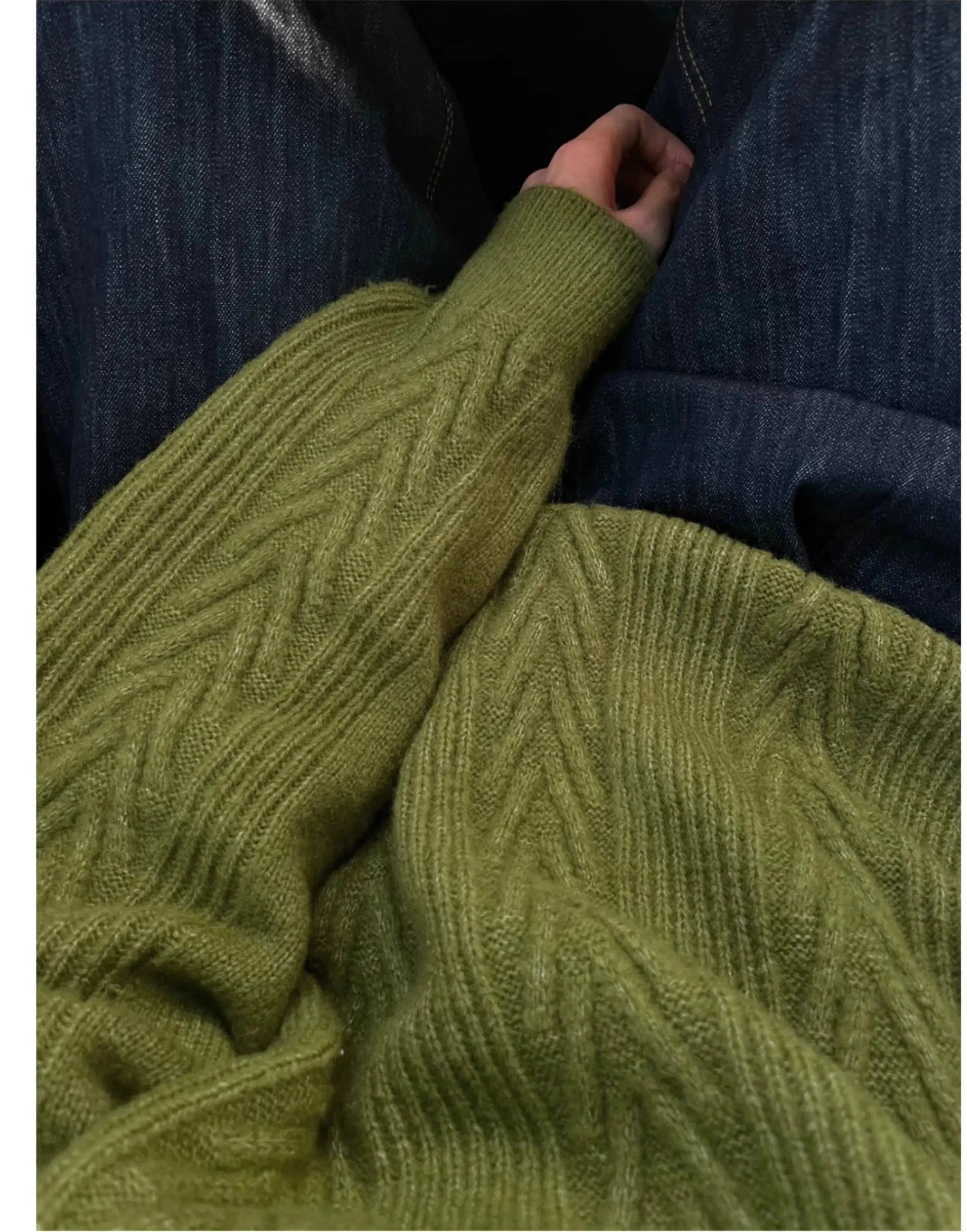 Maxct Green Round Neck Sweater